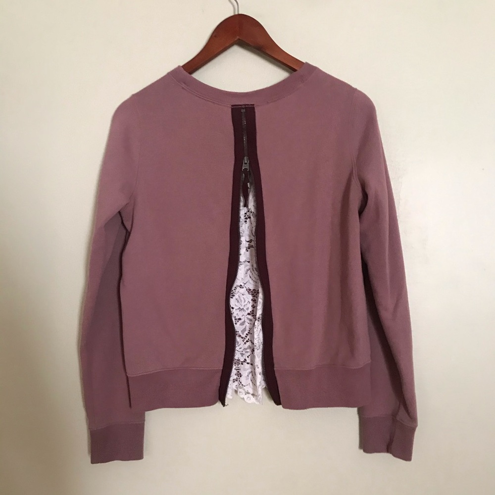 Abercrombie Pullover with Lace-back zipper detail
